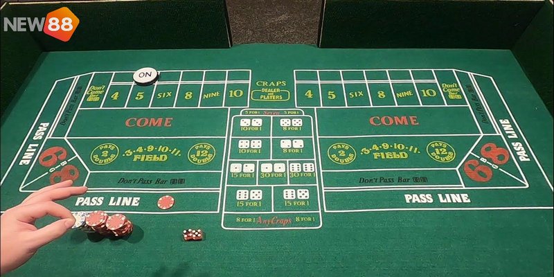 Cược ra sau 7 giá trị của xí ngầu của Craps